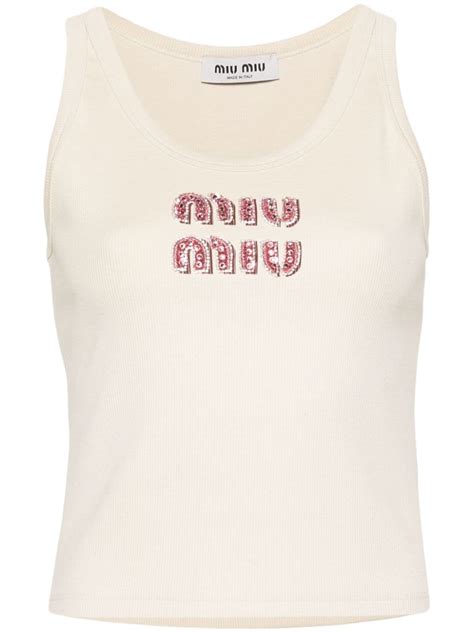 miu miu tank top with rhinestones|michael miu shirt.